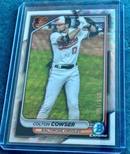 2024 Bowman Chrome #33 Colton Cowser RC Wave Refractor #d 73/100 -Orioles