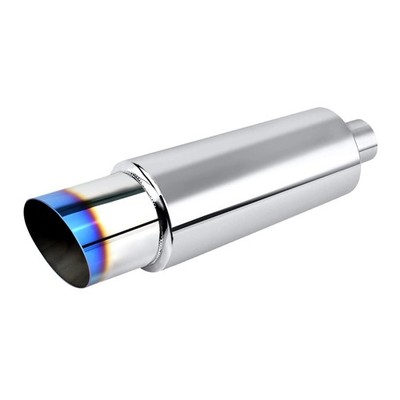 Universal Exhaust Muffler Stainless Steel Tip 14.6in Burnt 2in Inlet 3in
