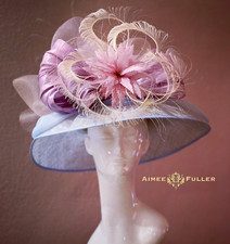Kentucky Derby Hat Cream Baby Blue Dusty Pink Lavender Royal Ascot Bridal Pastel