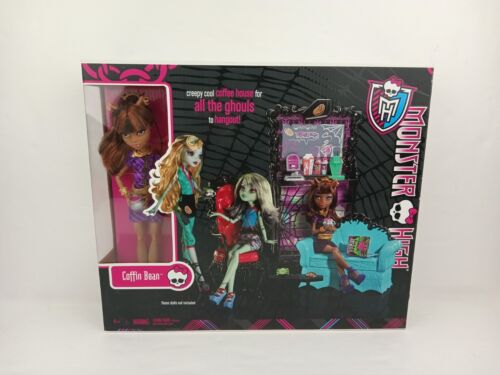 2011 Monster High Clawdeen Wolf Doll Coffin Bean Coffee House Playset New Sealed