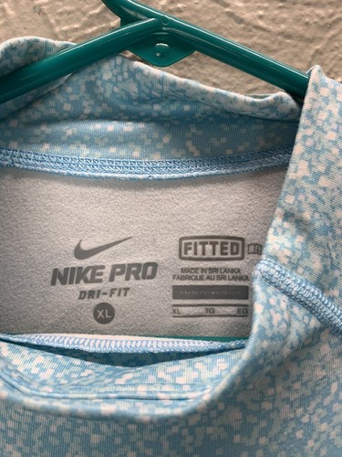 Nike Pro Combat Dri fit Long sleeve compression Mock Turtle Neck Girls Size XL - Picture 2 of 3