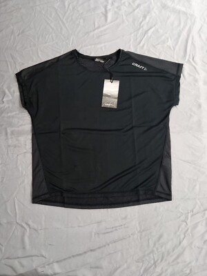 Craft Eaze Ringer Tee Small Damen UVP £ 30 schwarz/Wappen