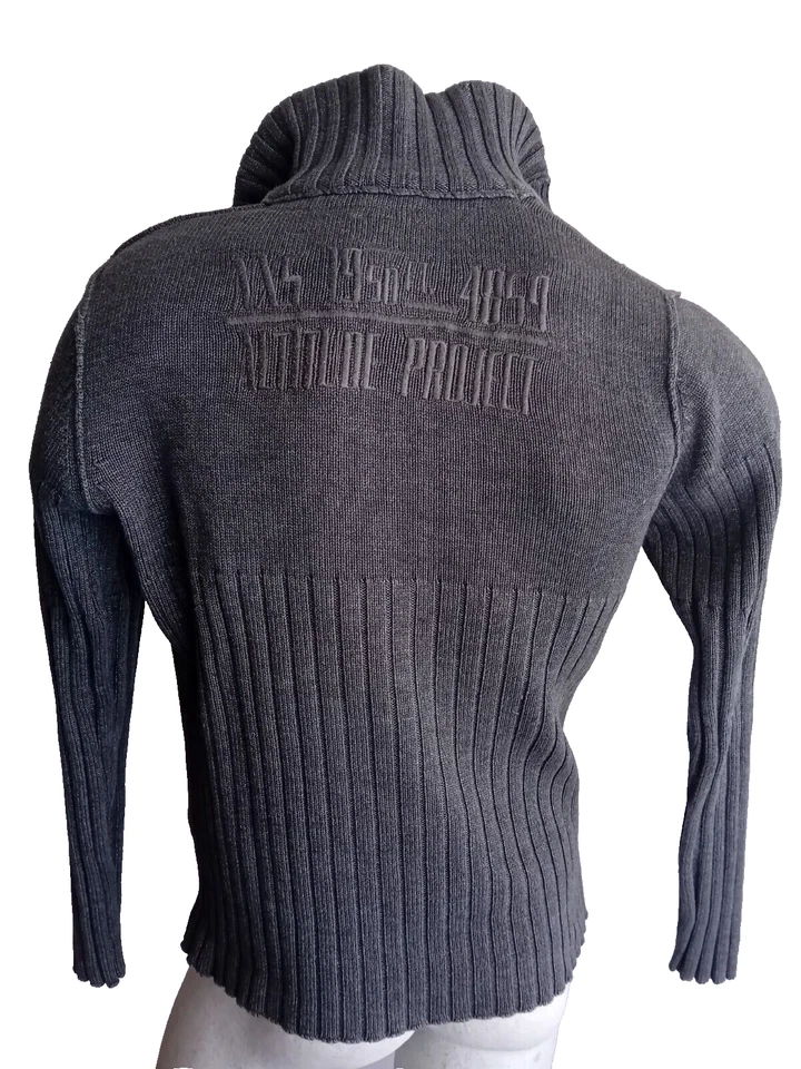 NXS NO EXCESS Maglione da uomo in cotone Slim casual felpa grigia size medium - Imagen 4 de 4