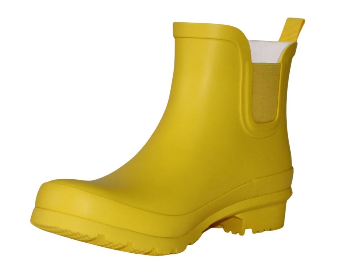 Womens Boots Yellow Cap Shoes Yellow Women's Short Rubber