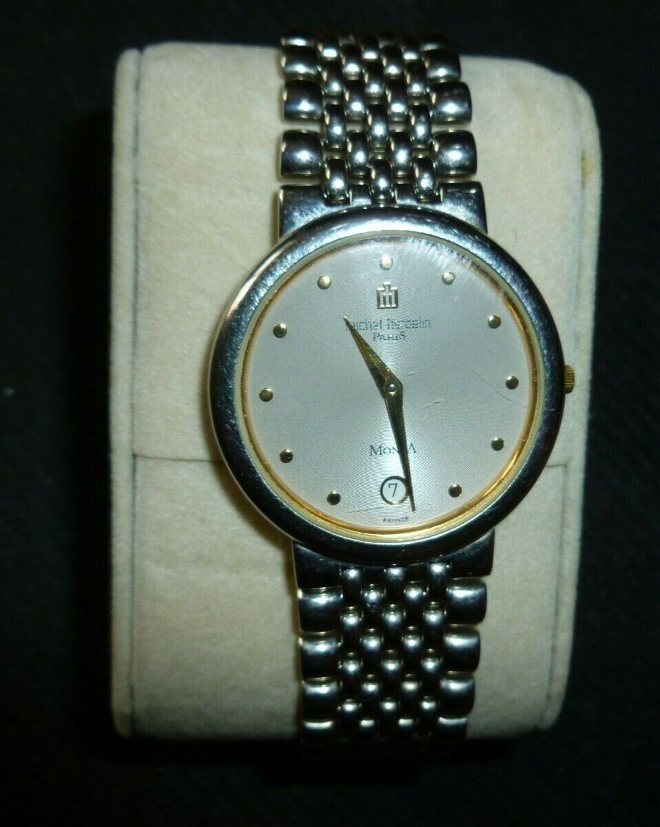 Montre Femme Michel DELABY Classique à Quartz - Boîtier Acier 20mm, Bracelet Multicolore, Vintage