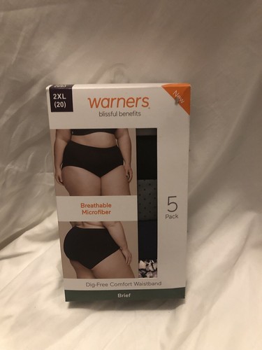 New In Box Women’s Size 2XL (20) Warners  Briefs Multi SKU WQ17 Microfiber - Picture 1 of 2