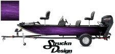 Grunge Graphic Abstract Design Wrap Kit Fishing Boat Bass Decal Vinyl Purple