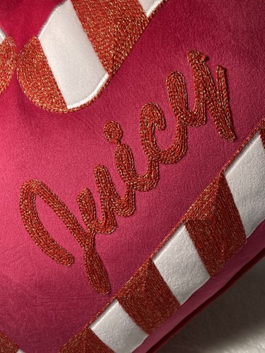 Juicy Couture Decorative Pillow Pink Heart 20” X 18” Candy Cane Valentines Xmas - 第 10/16 張圖片