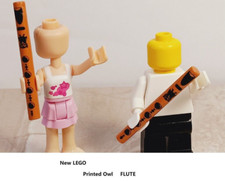 New LEGO Recorder Flute Printed Owl and Keyes Mouthpiece Piper Band Instrument