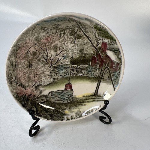 Johnson Brothers Mixed set of 5 Coasters Butter 4" dish Stone Wall, Barn, Snow - Picture 6 of 7