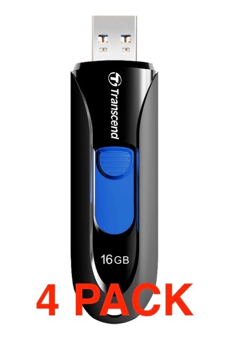 LOT of 4 Transcend 16 GB JetFlash 3.1 USB Memory Flash Thumb Storage Drives.