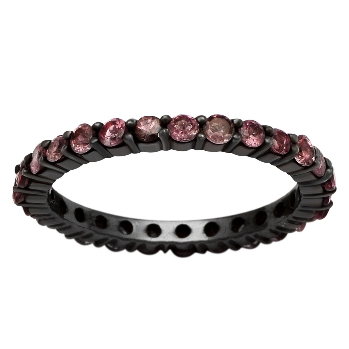 Eternity Band 925 Silver Cts Pink Tourmaline Gemstone