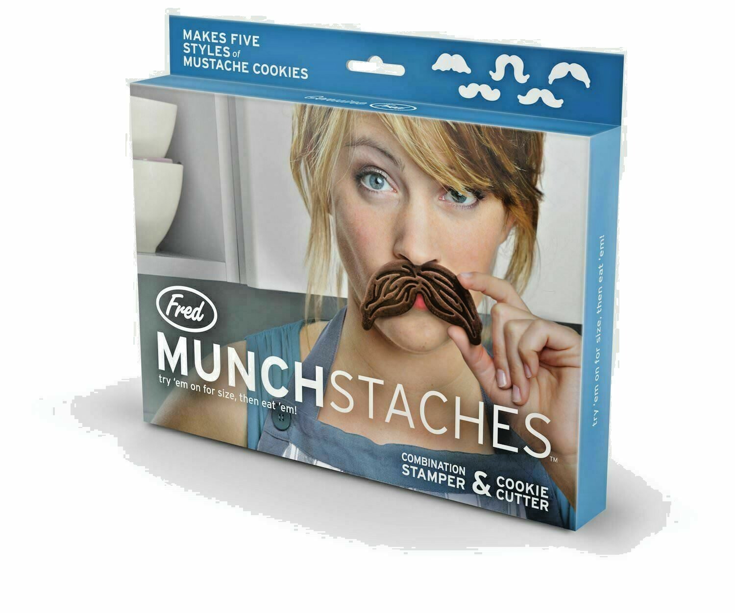 Fred Mustache Cookie Stamper & Cutter Set of 5 Mustache Styles✨✨GREAT ITEM✨✨