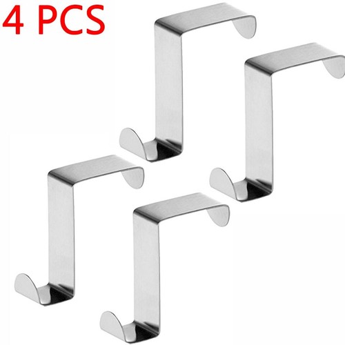 Stainless Over Door Hook Kitchen Cabinet Clothes Hanger Organizer Holder 2/4 PCS - Picture 6 of 6