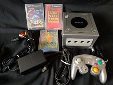 Nintendo Gamecube Silver console, Power and AV cable, Games set, tested -g0216-
