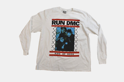 RUN DMC Mens King Of Rock Long Sleeve White Shirt New XL