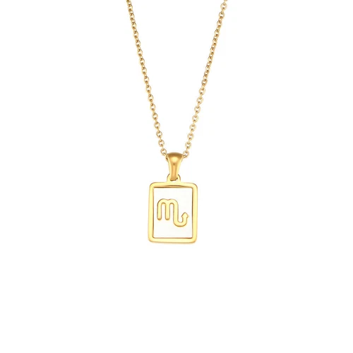 1pc Gold 304 Stainless Steel Twelve Constellations Shell Pendant Necklace - Picture 18 of 35