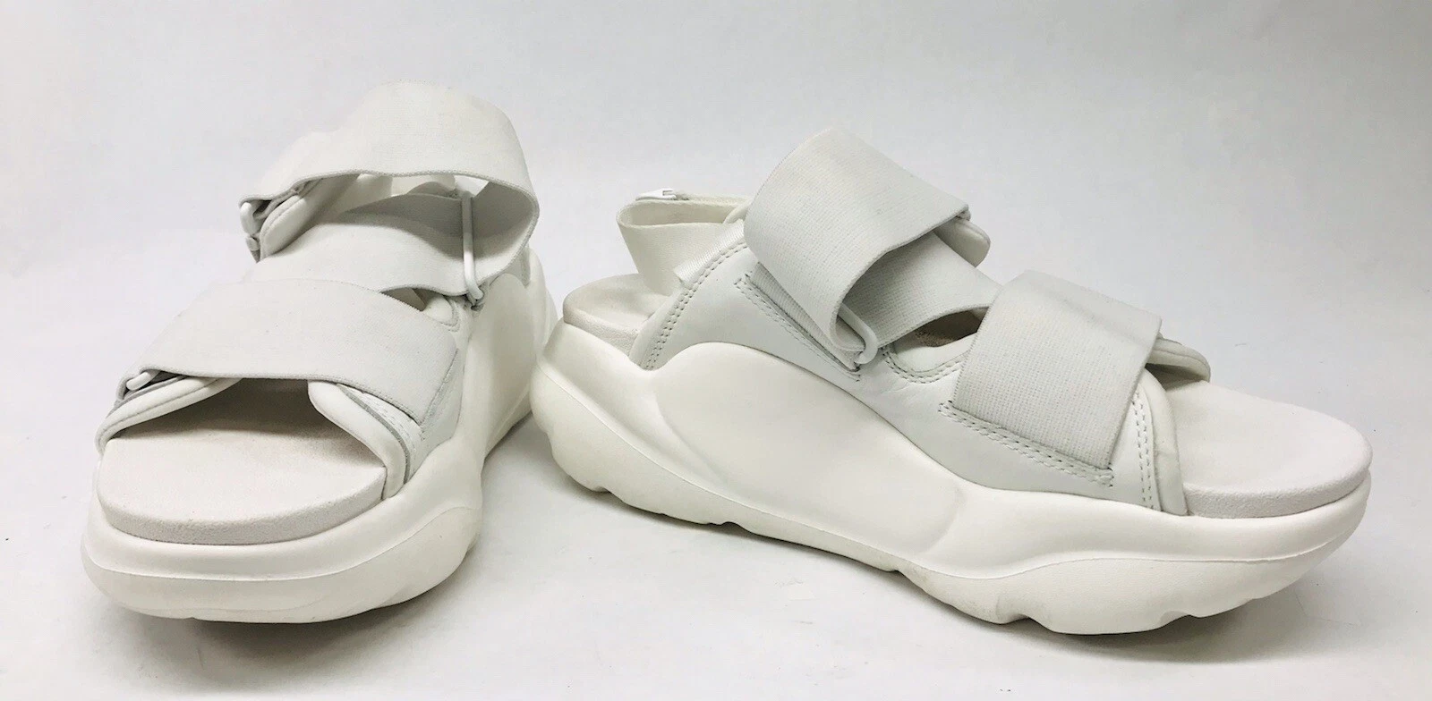 UGG LA STREET SANDALO BIANCO BRILLANTE TESSUTO CINTURINO SANDALI DONNA TG.US 10