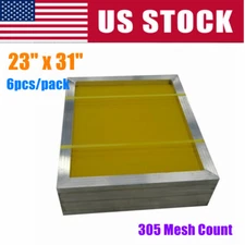 6pcs/pack 23" x 31" Aluminum Silk Screen Frame Screens - 305 Yellow Mesh Count