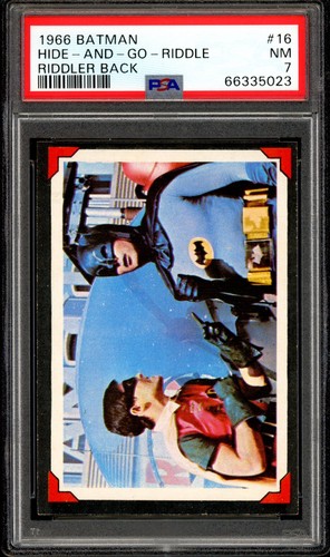1966 TOPPS USA BATMAN Riddler Back #16 Hide And Go Riddle Robin Batman ...