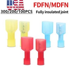 300/100x Nylon Wire Spade Terminal Crimp Connectors Insulated Male Female 22-10