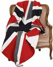 Union Jack Wool Throw/Blanket - Royal/Statement Piece - 150 x 130 cm
