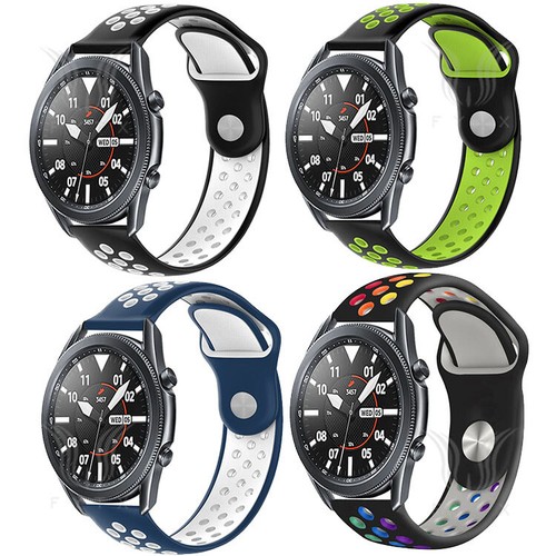 For Samsung Galaxy Watch 40/41/42/44/45/46/47mm Dual-Colors silicone Band Strap - Picture 3 of 31