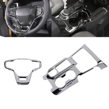 Chrome Steering Wheel Gear Shift Panel Decor Cover Trim Kit For Ford Bronco 21+