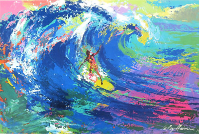 Leroy Neiman SURFER Hammer Galleries Vintage Original Poster 28-1