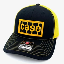 Case IH Vintage Patch Hat - Black & Gold Richardson 112 Trucker Cap