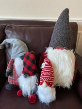 Set of 4 Pottery Barn Gnome Shaped Pillow Plush Christmas NEW Large Medium Small