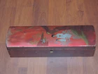 Antique Japanese incense holder box in hand-painted lacquered wood