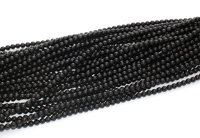 ONYX 4mm PERLEN  A-GRADE schwarz rund Edelstein 1 Strang auffädeln basteln DIY