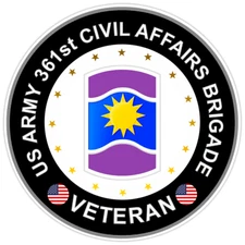 US Army 361st Civil Affairs Brigade Veteran Bumper Sticker Military Decal 5"