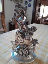 Statua Ottaviani con cavalli - Argento, originale, condizione perfetta, 28cm