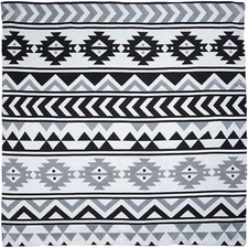 Wyoming Traders Wild Rag Southwest Print Black / White 100 Silk Scarf - 34.5"