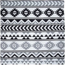 Wyoming Traders Wild Rag Southwest Print Black / White 100% Silk Scarf - 34.5"