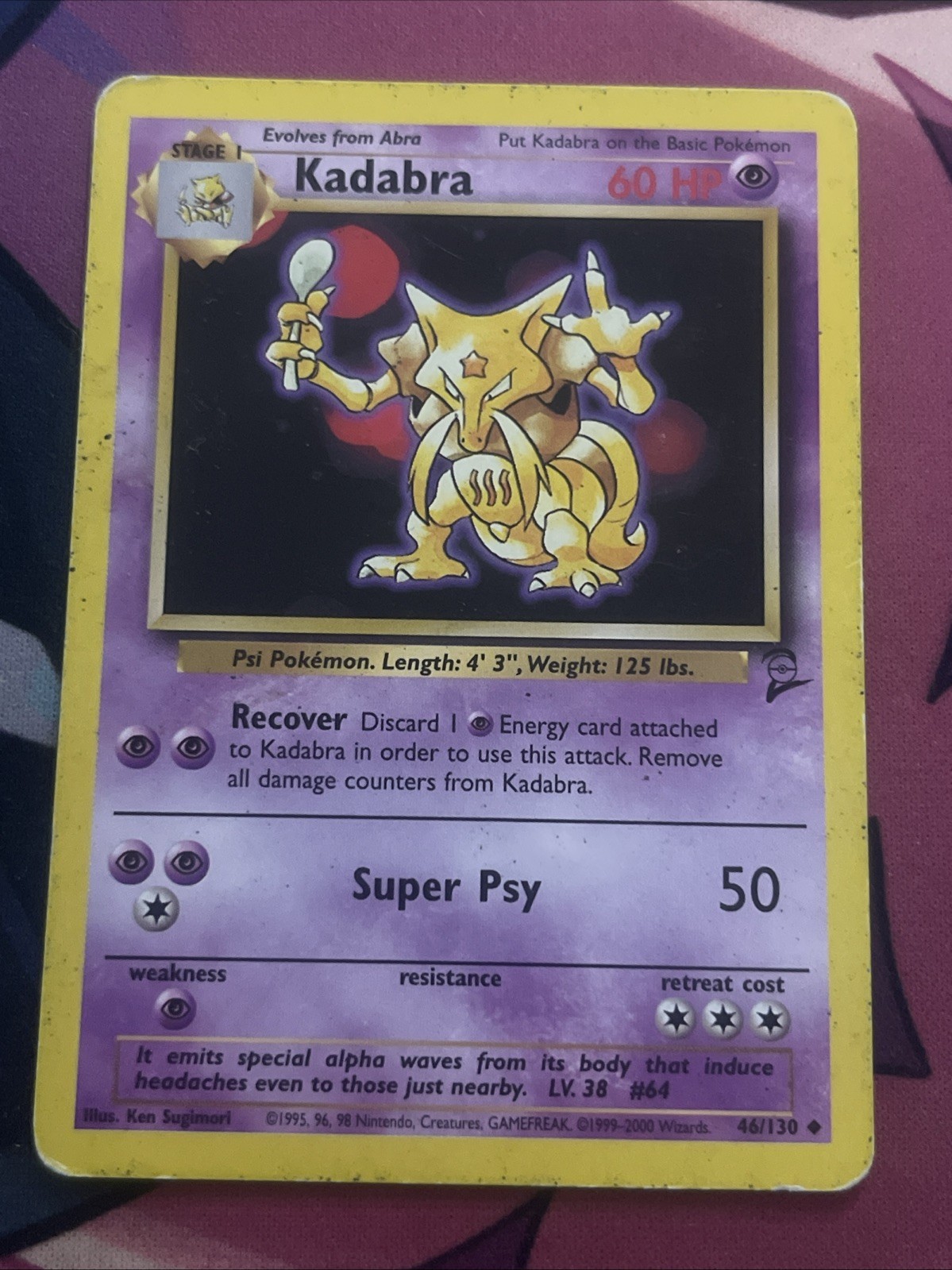 Kadabra - 46/130 - Base Set 2 - Pokemon - Unlimited -  HP
