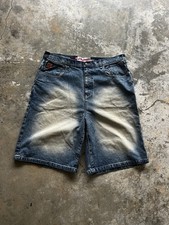 Vintage Y2K Akademiks Hip Hop Light Wash Baggy Denim Jean Shorts 40?