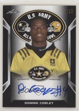 2016 Leaf US Army All-American Bowl Tour Black 3/15 Donnie Corley Auto 0b2