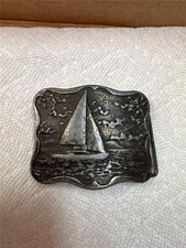 Vintage 1978 Sailboat Belt Buckle, PPI Denver Colorado