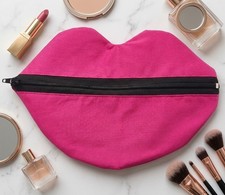 Pink Lip Zipper Pouch ? Handmade Y2K Bag
