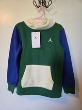 Jordan Boys Size 5 Pullover Jumpman Green  Blue Hoodie NWT