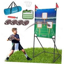 Football Toss Game with 4 Inflatable Balls + 66" Throwing Target - Football 