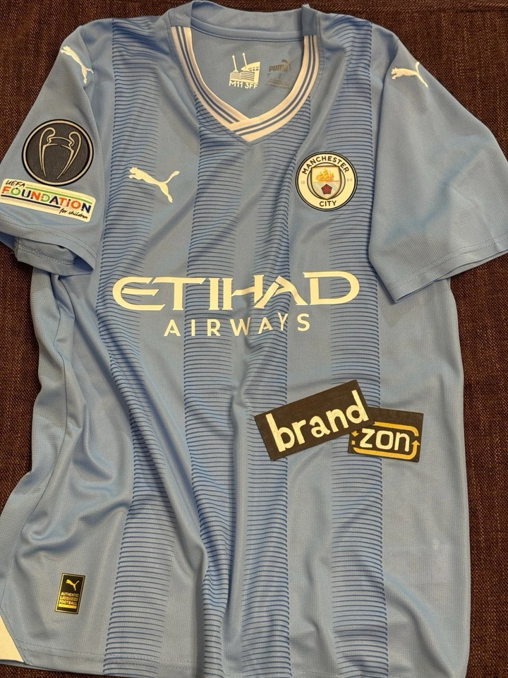 Maglia MANCHESTER CITY Puma Home Erling HAALAND Signed COA Beckett Calcio Psa - Imagen 2 de 4