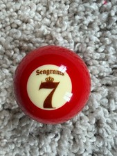 Vintage Seagrams 7 Billiard Pool Ball Red Whisky Whiskey Decorative Rare Seven