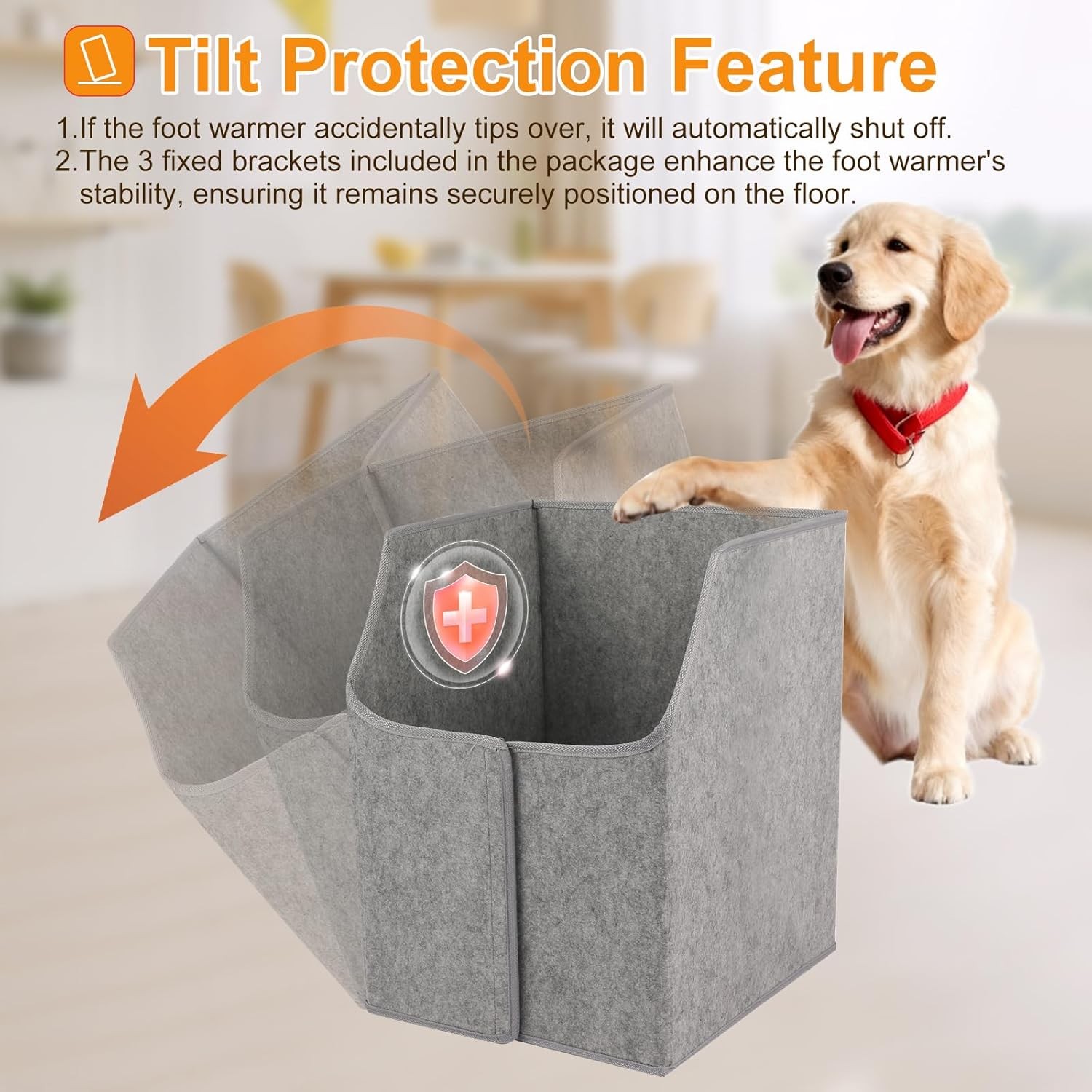 Under Desk Heater with Blanket, Foldable Space Heater with Timer & Thermostat, E