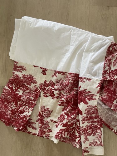 Pottery Barn Red Toile Queen Bed Skirt