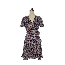 Banana Republic Floral Wrap Dress, Sz 0, PTP: 16in