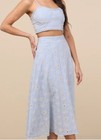 Lulu's Pastel Blue Cut-work Eyelet A-Line Skirt Set, Spaghetti Strap Top, NWT,SM — photo 1